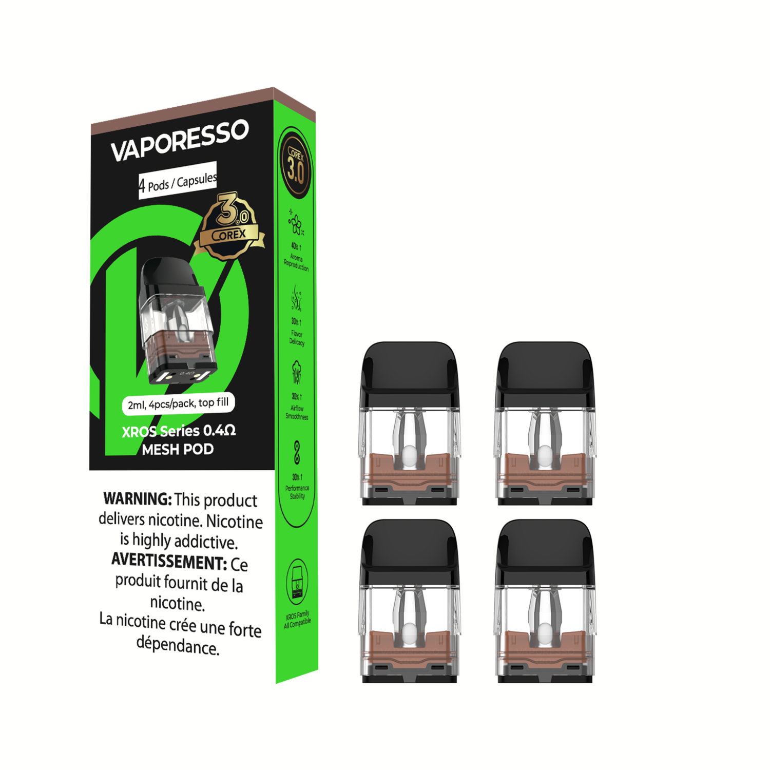 VAPORESSO XROS COREX 3.0 REPLACEMENT POD (4 PACK) [CRC]