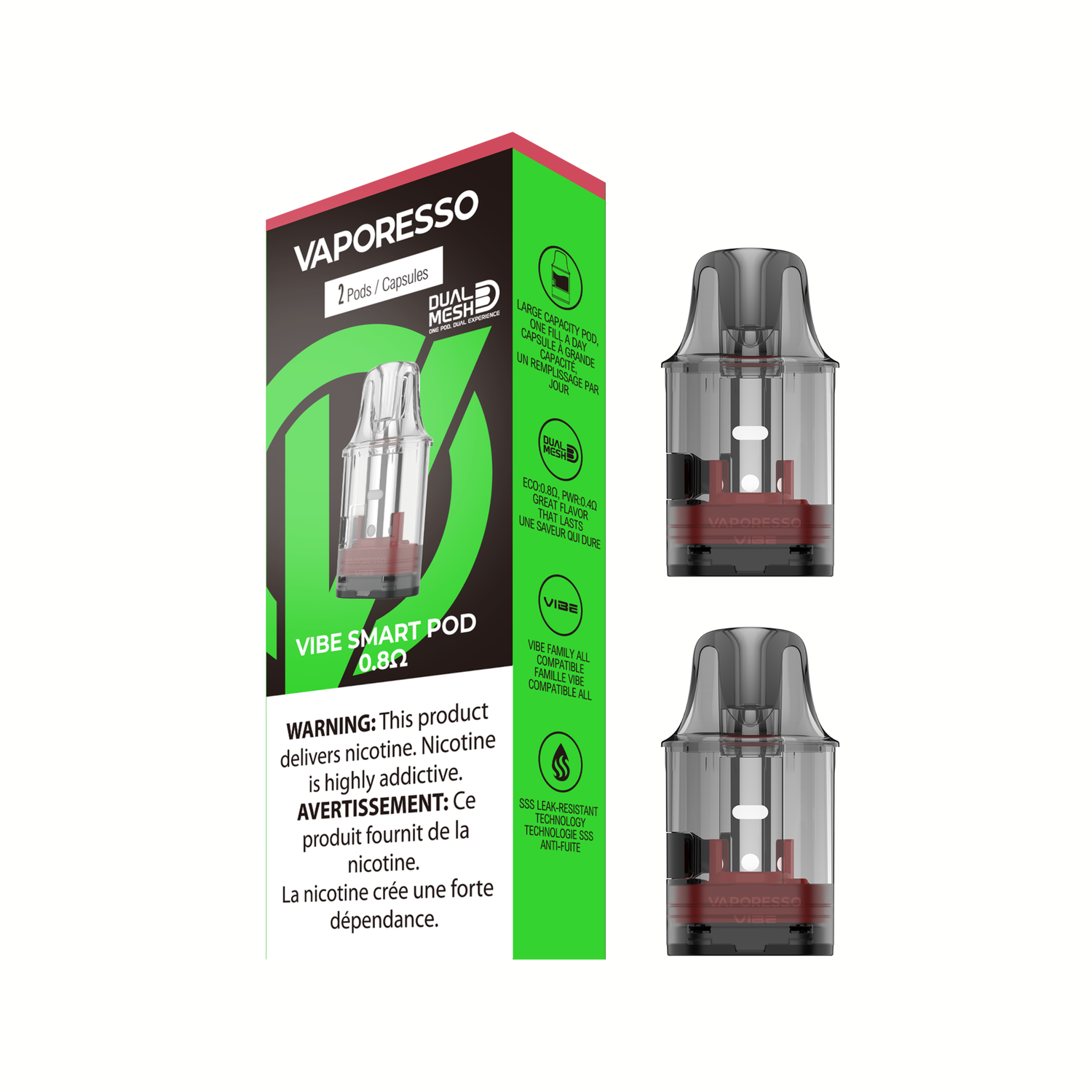 VAPORESSO VIBE REPLACEMENT POD (2 PACK) [CRC]