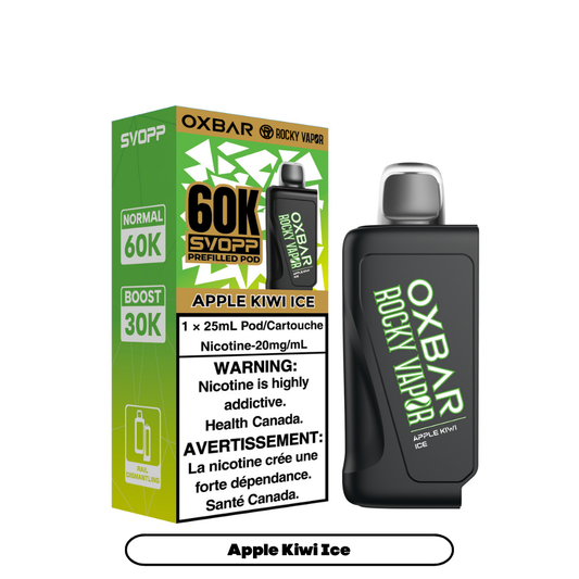 Svopp Rocky Vapor Oxbar 60K {Prefilled Pods} - Apple Kiwi Ice (4pc/Carton) [Federal]
