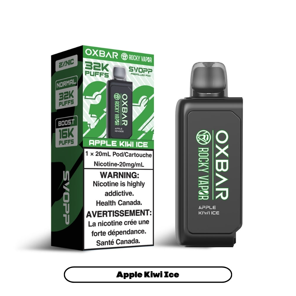 Svopp Rocky Vapor Oxbar [Prefilled Pods] 32K - Apple Kiwi Ice (4pc/Carton) [Federal]