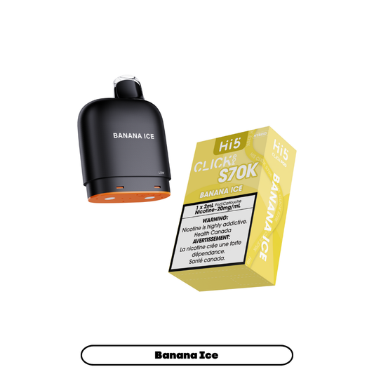 Hi5 Click S70k -  Banana Ice (4pc/Carton) {Prefilled Pods} [Federal]