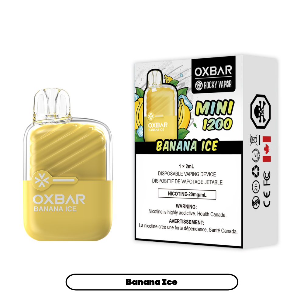 Rocky Vapor Oxbar Mini 1200 - Banana Ice (5pc/Carton) [Federal]