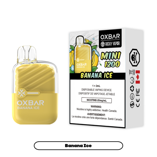 Rocky Vapor Oxbar Mini 1200 - Banana Ice (5pc/Carton) [Federal]