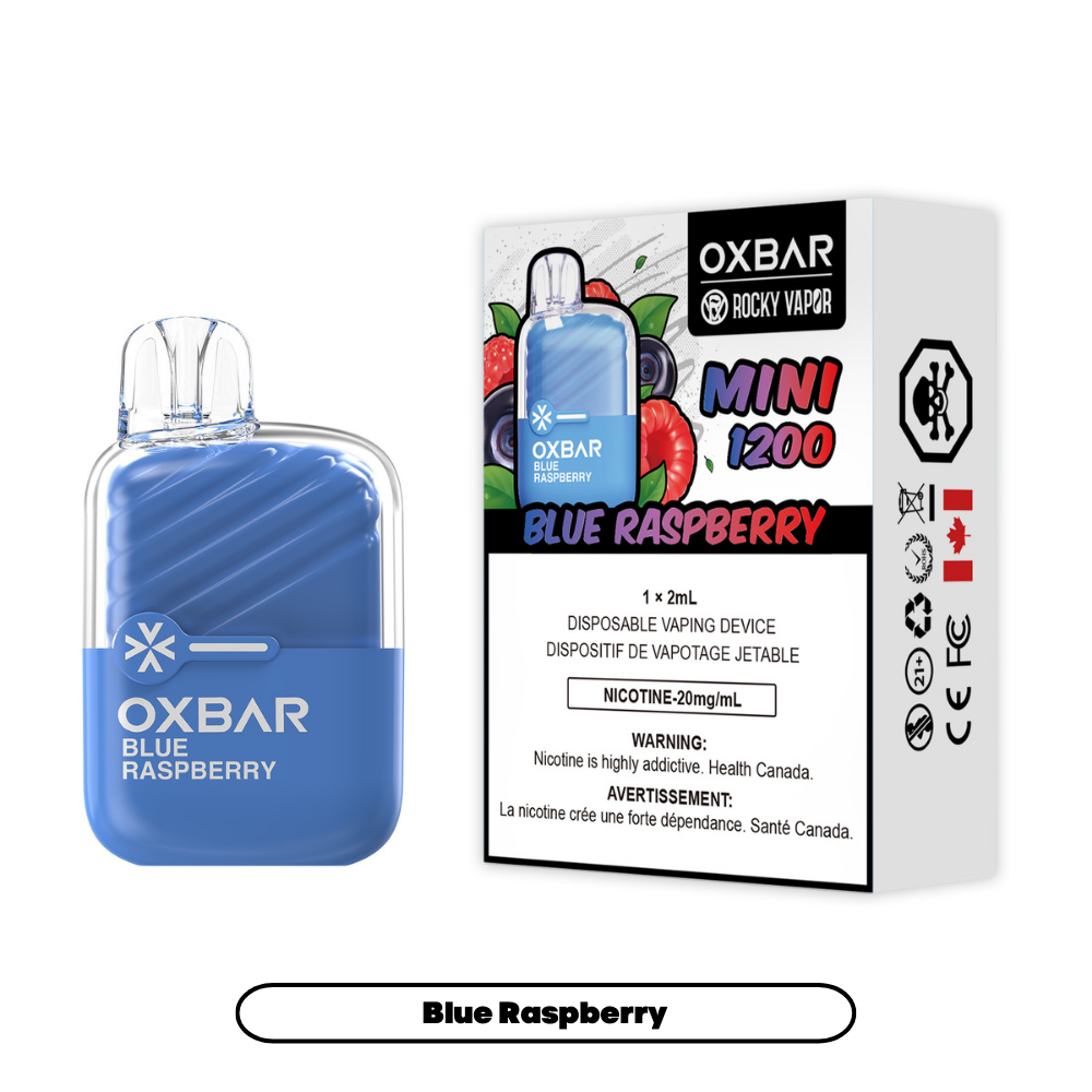 Rocky Vapor Oxbar Mini 1200 - Blue Raspberry (5pc/Carton) [Federal]