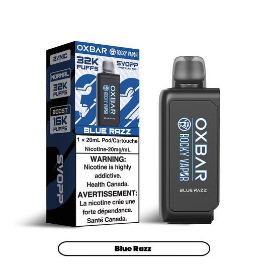 Svopp Rocky Vapor Oxbar [Prefilled Pods] 32K - Blue Razz (4pc/Carton) [Federal]