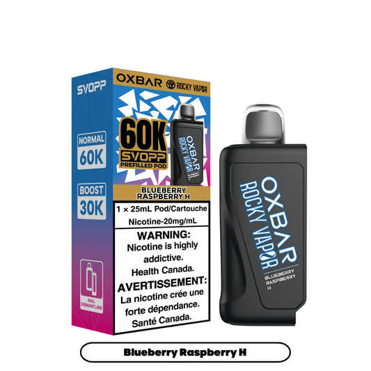 Svopp Rocky Vapor Oxbar 60K {Prefilled Pods} - Blueberry Raspberry H (4pc/Carton) [Federal]