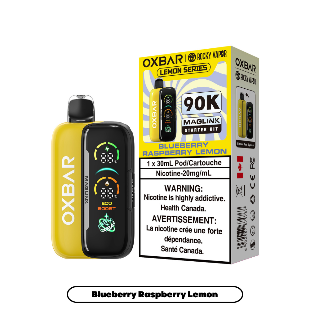 Rocky Vapor Oxbar Maglink - Lemon Series - Blueberry Raspberry Lemon (4pc/Carton) [Federal] {Starter Kit}