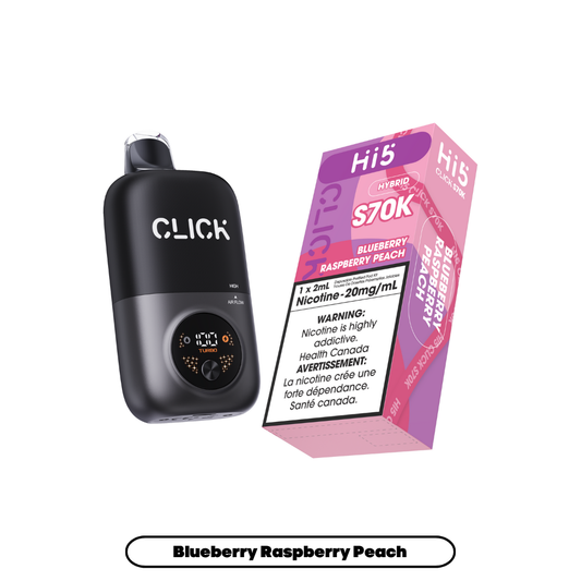 Hi5 Click S70k -  Blueberry Raspberry Peach (4pc/Carton) {Starter Kit} [Federal]