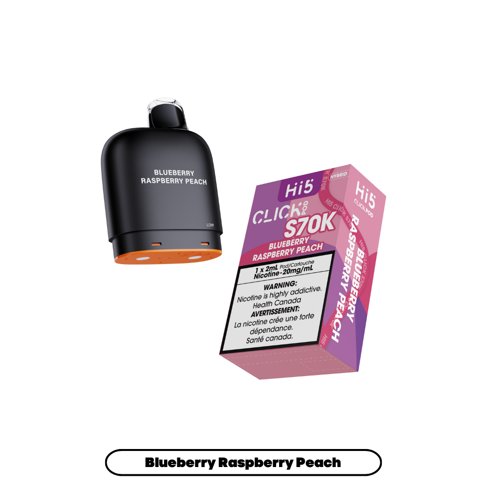 Hi5 Click S70k -  Blueberry Raspberry Peach (4pc/Carton) {Prefilled Pods} [Federal]