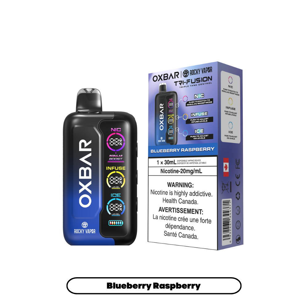 Rocky Vapor Oxbar Tri Fusion - Blueberry Raspberry (5pc/Carton) [Federal]