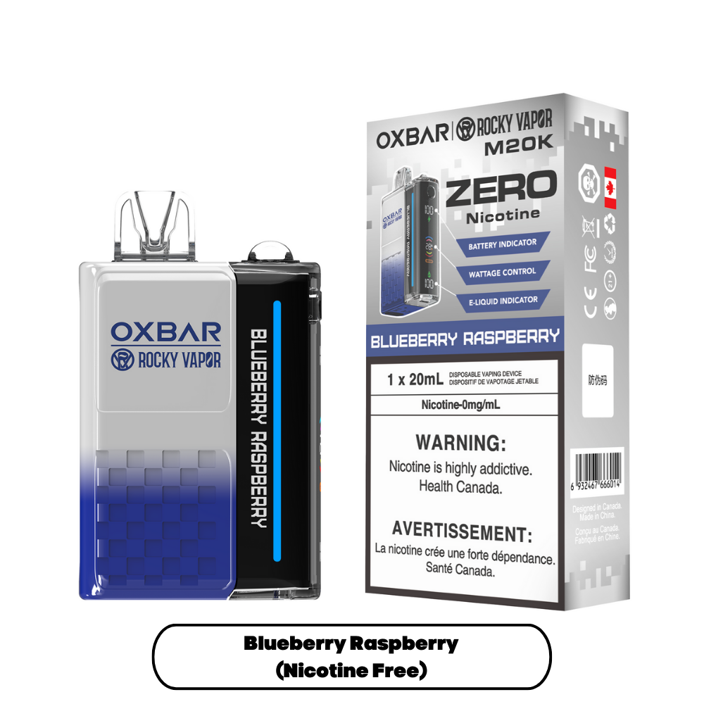 Rocky Vapor Oxbar M20K Nicotine Free - Blueberry Raspberry (5pc/Carton) [Federal]