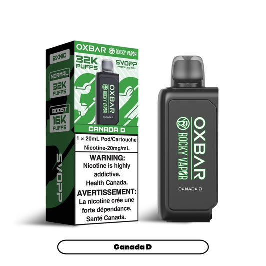 Svopp Rocky Vapor Oxbar [Prefilled Pods] 32K - Canada D (4pc/Carton) [Federal]