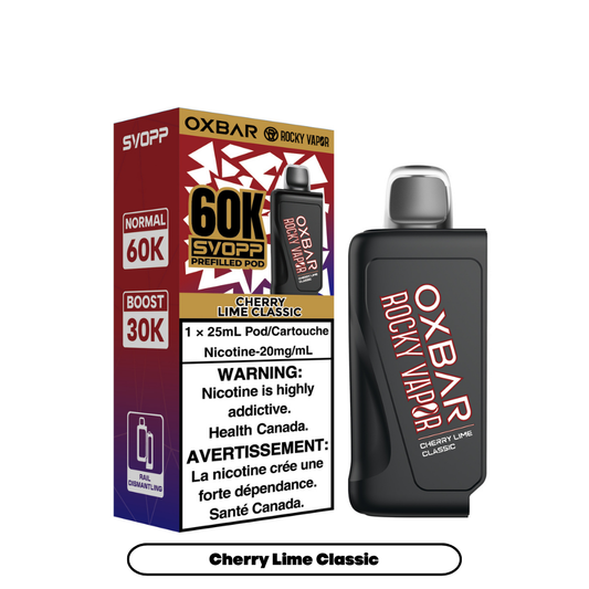 Svopp Rocky Vapor Oxbar 60K {Prefilled Pods} - Cherry Lime Classic (4pc/Carton) [Federal]