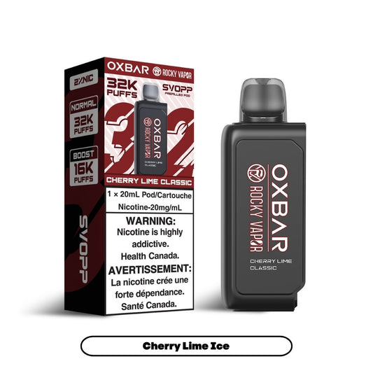 Svopp Rocky Vapor Oxbar [Prefilled Pods] 32K - Cherry Lime Classic (4pc/Carton) [Federal]