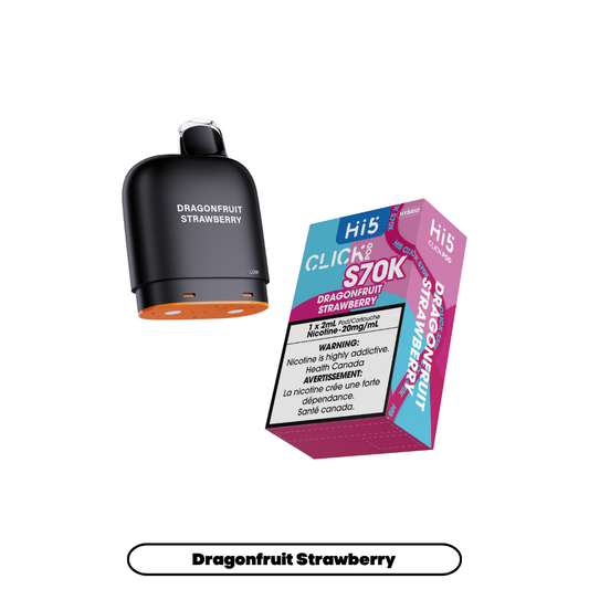 Hi5 Click S70k -  Dragonfruit Strawberry (4pc/Carton) {Prefilled Pods} [Federal]