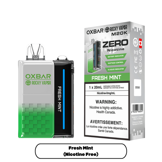 Rocky Vapor Oxbar M20K Nicotine Free - Fresh Mint (5pc/Carton) [Federal]