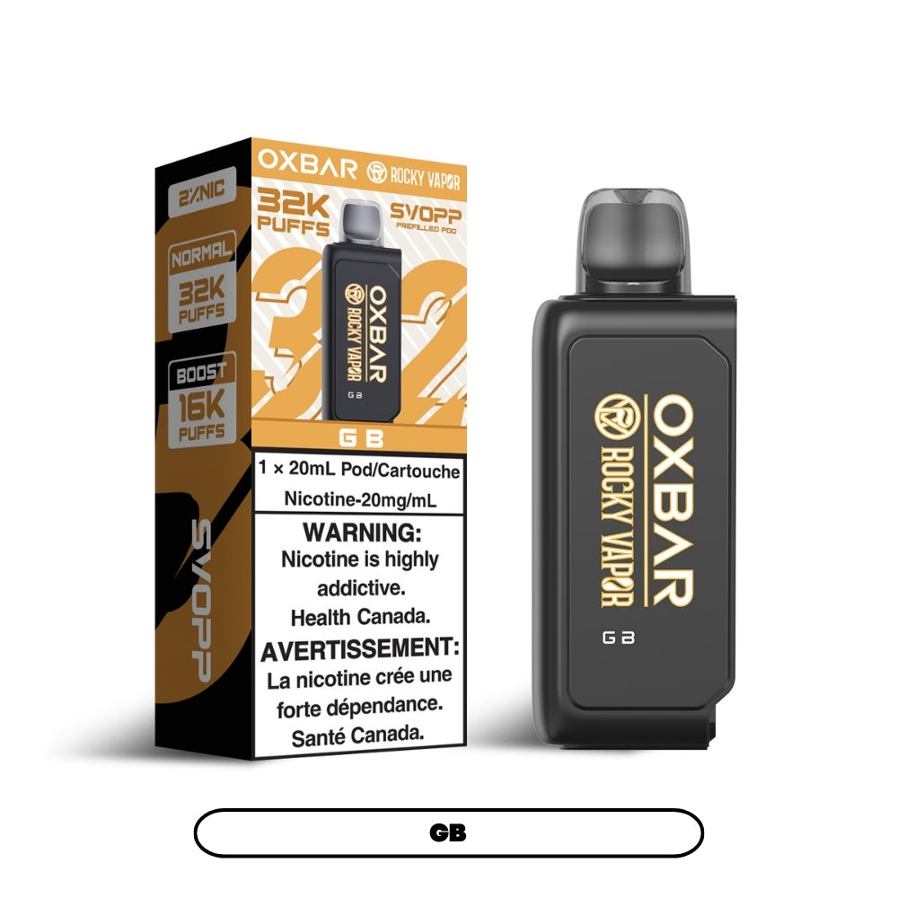 Svopp Rocky Vapor Oxbar [Prefilled Pods] 32K - GB (4pc/Carton) [Federal]