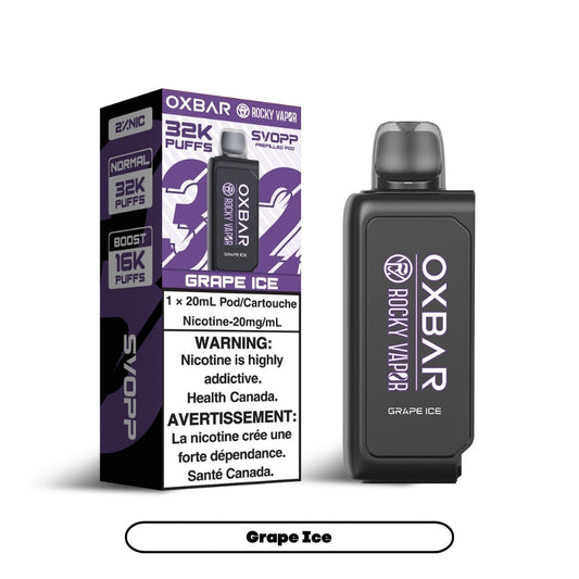 Svopp Rocky Vapor Oxbar [Prefilled Pods] 32K - Grape Ice (4pc/Carton) [Federal]