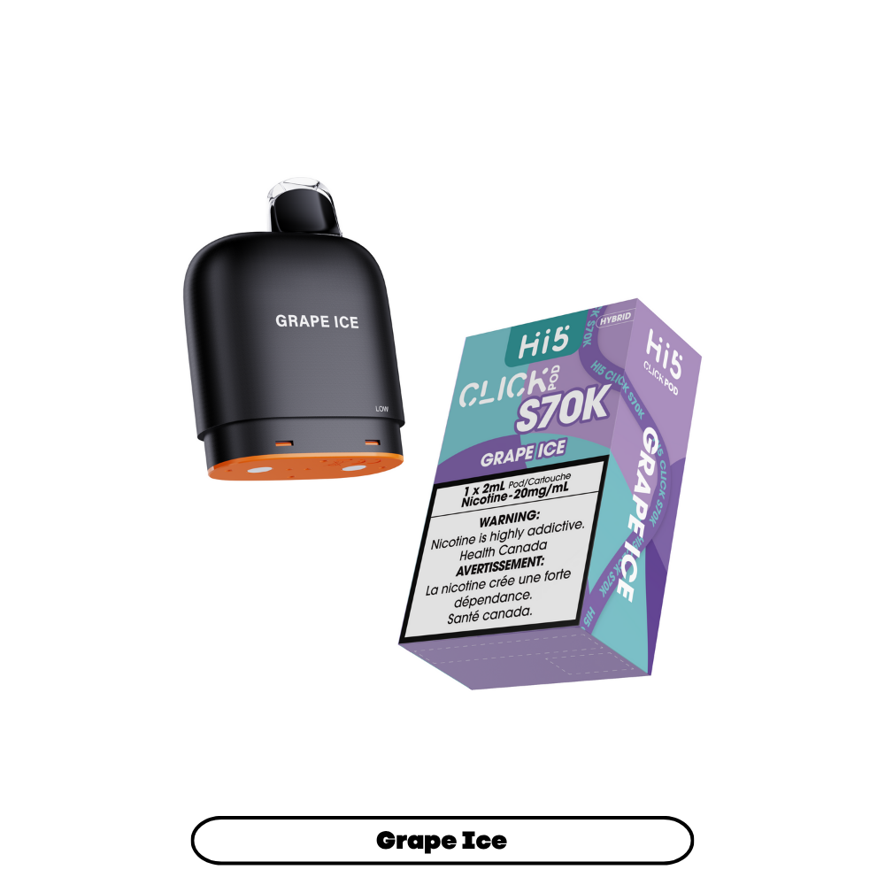 Hi5 Click S70k -  Grape Ice (4pc/Carton) {Prefilled Pods} [Federal]