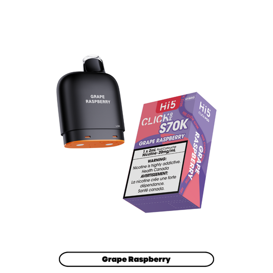 Hi5 Click S70k -  Grape Raspberry (4pc/Carton) {Prefilled Pods} [Federal]