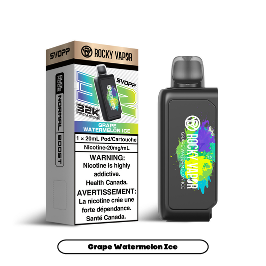Rocky Vapor Svopp [Prefilled Pods] 32K - Grape Watermelon Ice (4pc/Carton) [Federal]