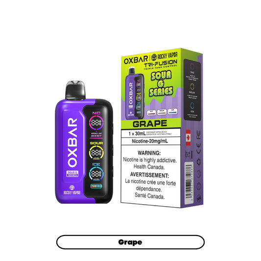 Rocky Vapor Oxbar Tri Fusion - Sour G Series - Grape (5pc/Carton) [Federal]