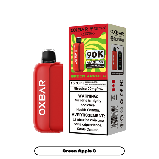 Rocky Vapor Oxbar Maglink - G Series - Green Apple G (4pc/Carton) [Federal] {Prefilled Pods}