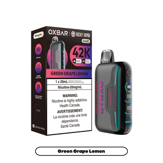 Rocky Vapor Oxbar G42K - Green Grape Lemon (4pc/Carton) [Federal]