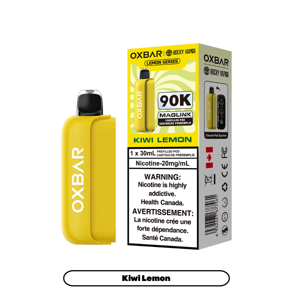 Rocky Vapor Oxbar Maglink - Lemon Series - Kiwi Lemon (4pc/Carton) [Federal] {Prefilled Pods}
