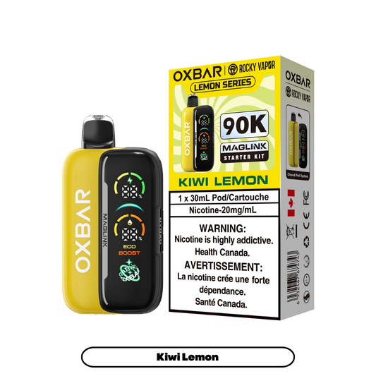 Rocky Vapor Oxbar Maglink - Lemon Series - Kiwi Lemon (4pc/Carton) [Federal] {Starter Kit}