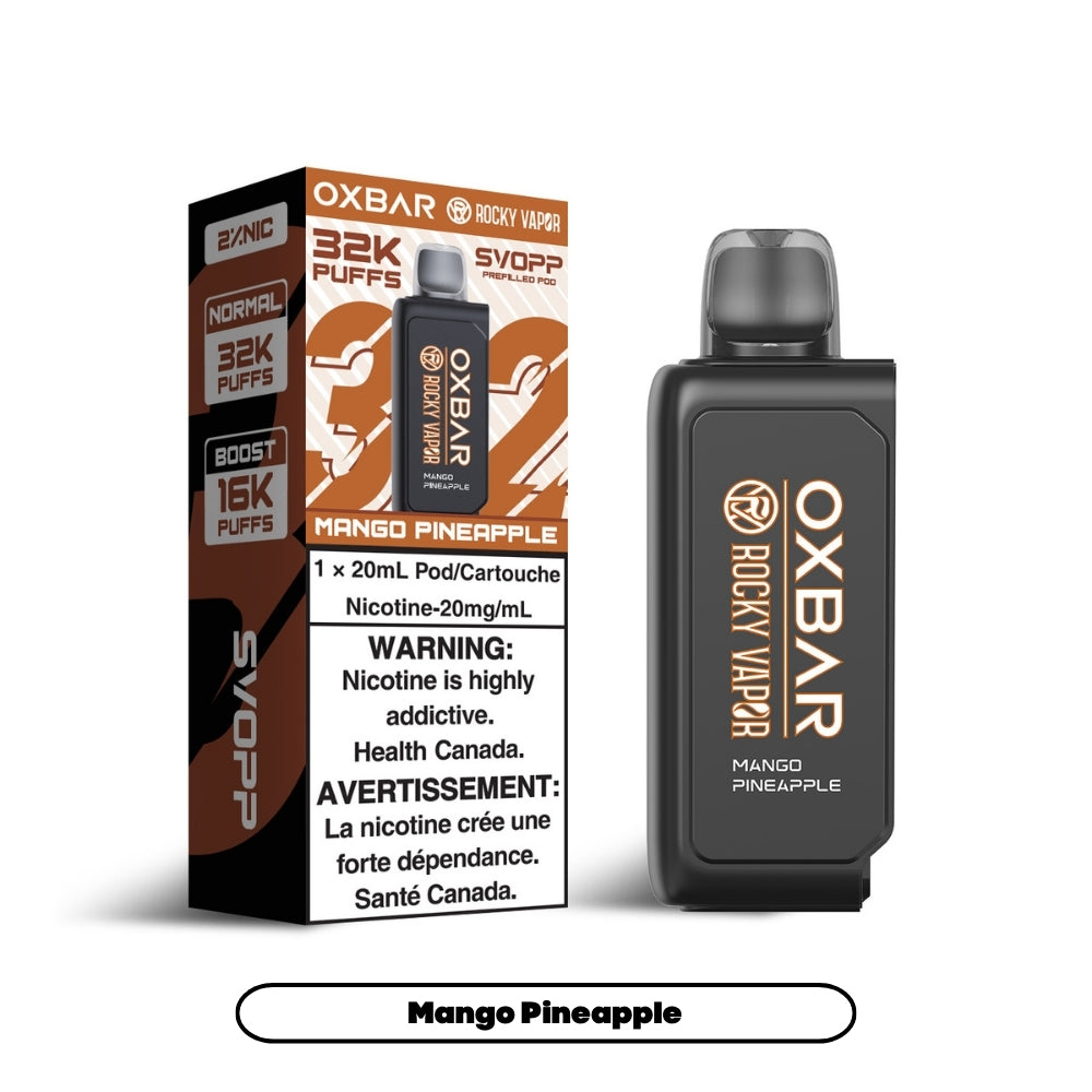 Svopp Rocky Vapor Oxbar [Prefilled Pods] 32K - Mango Pineapple (4pc/Carton) [Federal]