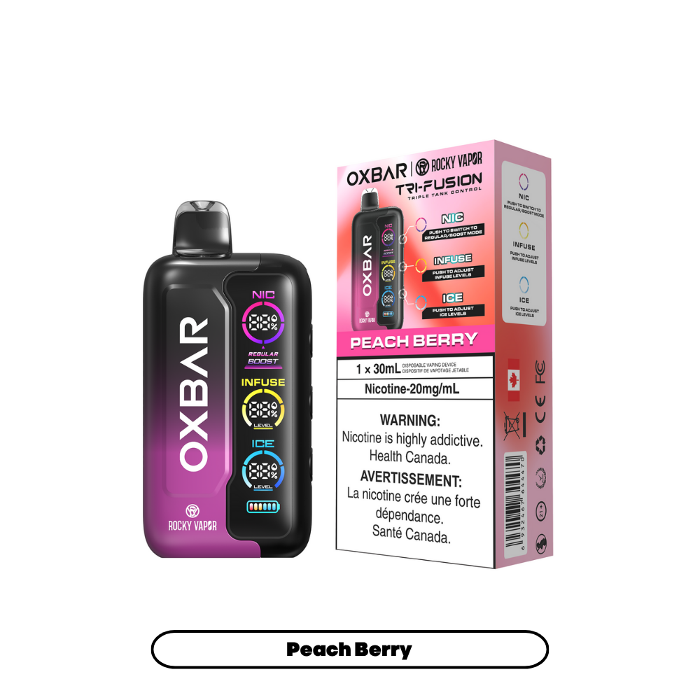 Rocky Vapor Oxbar Tri Fusion - Peach Berry (5pc/Carton) [Federal]