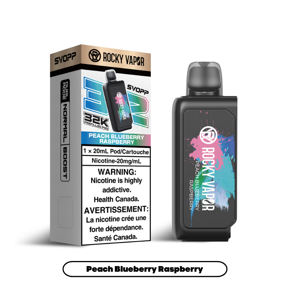 Rocky Vapor Svopp [Prefilled Pods] 32K - Peach Blueberry Raspberry (4pc/Carton) [Federal]