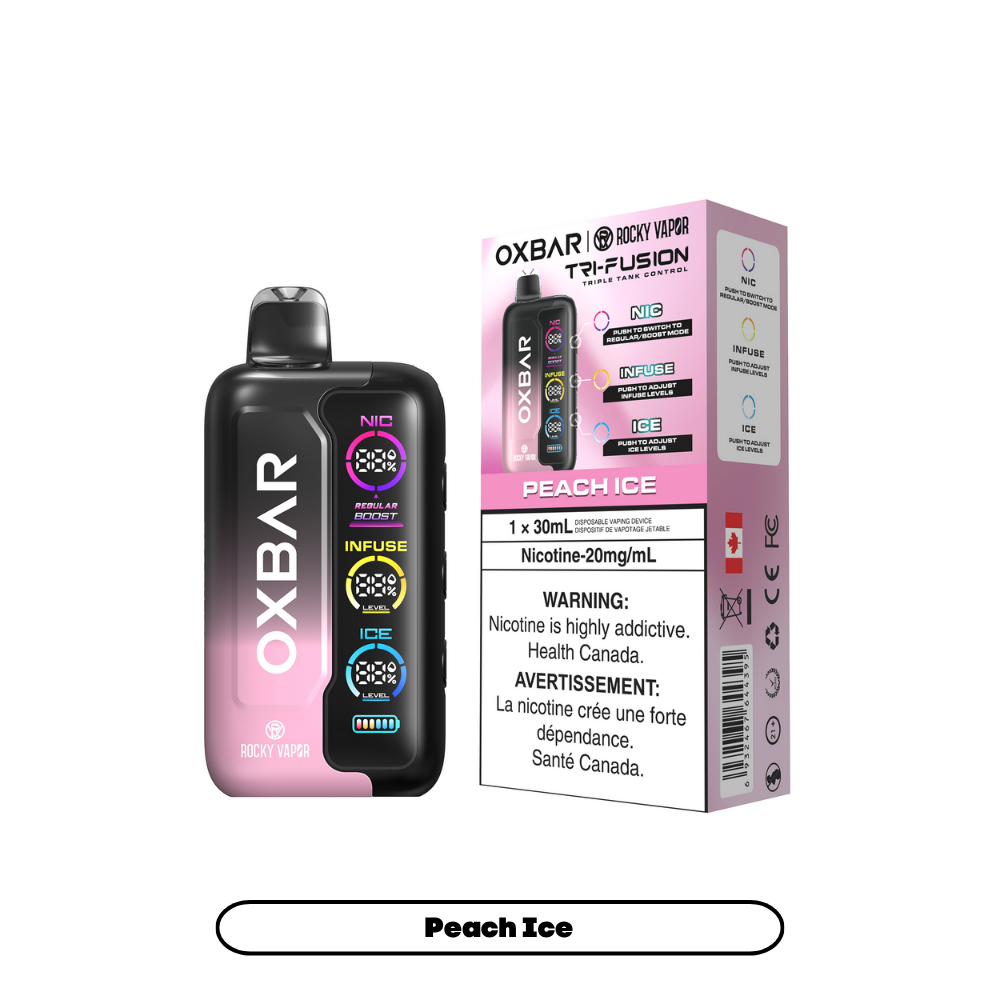 Rocky Vapor Oxbar Tri Fusion - Peach Ice (5pc/Carton) [Federal]