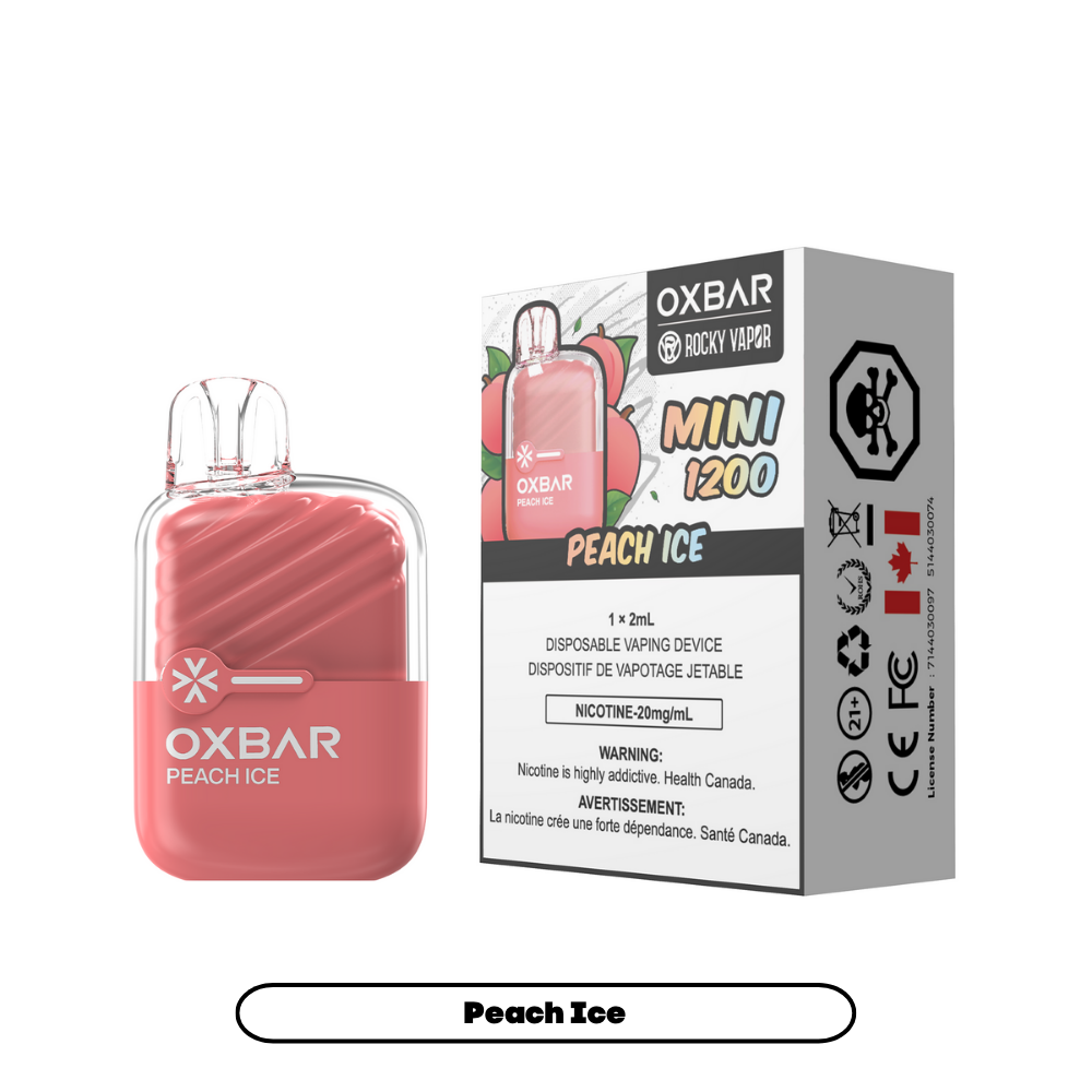 Rocky Vapor Oxbar Mini 1200 - Peach Ice (5pc/Carton) [Federal]