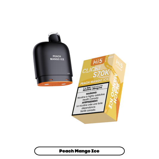 Hi5 Click S70k -  Peach Mango Ice (4pc/Carton) {Prefilled Pods} [Federal]