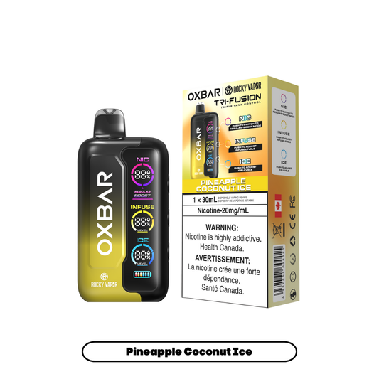 Rocky Vapor Oxbar Tri Fusion - Pineapple Coconut Ice (5pc/Carton) [Federal]
