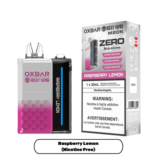 Rocky Vapor Oxbar M20K Nicotine Free - Raspberry Lemon (5pc/Carton) [Federal]