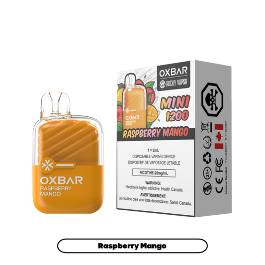 Rocky Vapor Oxbar Mini 1200 - Raspberry Mango (5pc/Carton) [Federal]