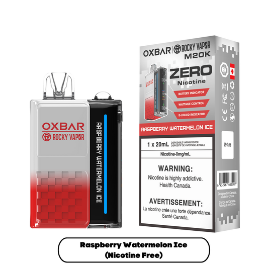 Rocky Vapor Oxbar M20K Nicotine Free - Raspberry Watermelon Ice (5pc/Carton) [Federal]