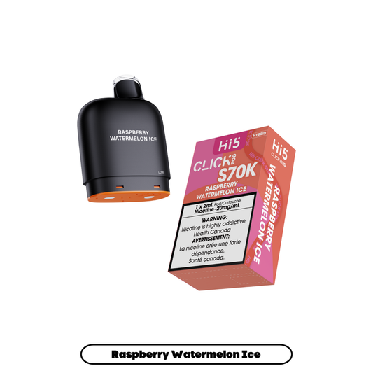 Hi5 Click S70k -  Raspberry Watermelon Ice (4pc/Carton) {Prefilled Pods} [Federal]