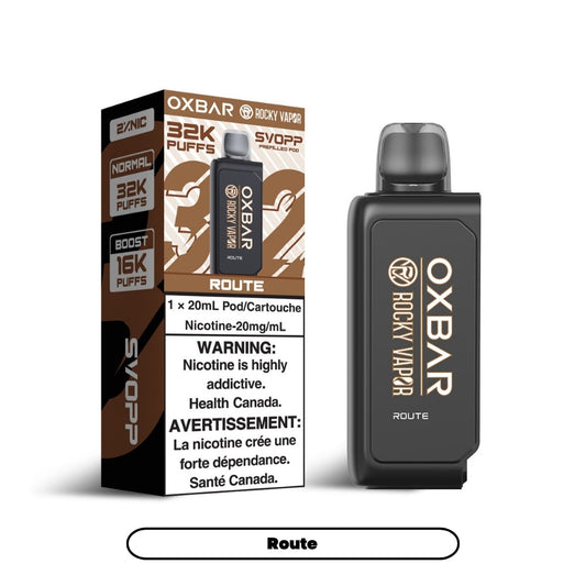 Svopp Rocky Vapor Oxbar [Prefilled Pods] 32K - Route (4pc/Carton) [Federal]