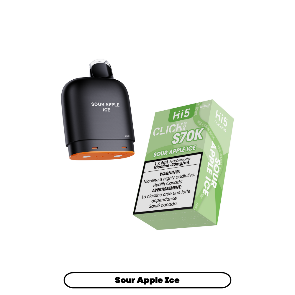 Hi5 Click S70k -  Sour Apple Ice (4pc/Carton) {Prefilled Pods} [Federal]
