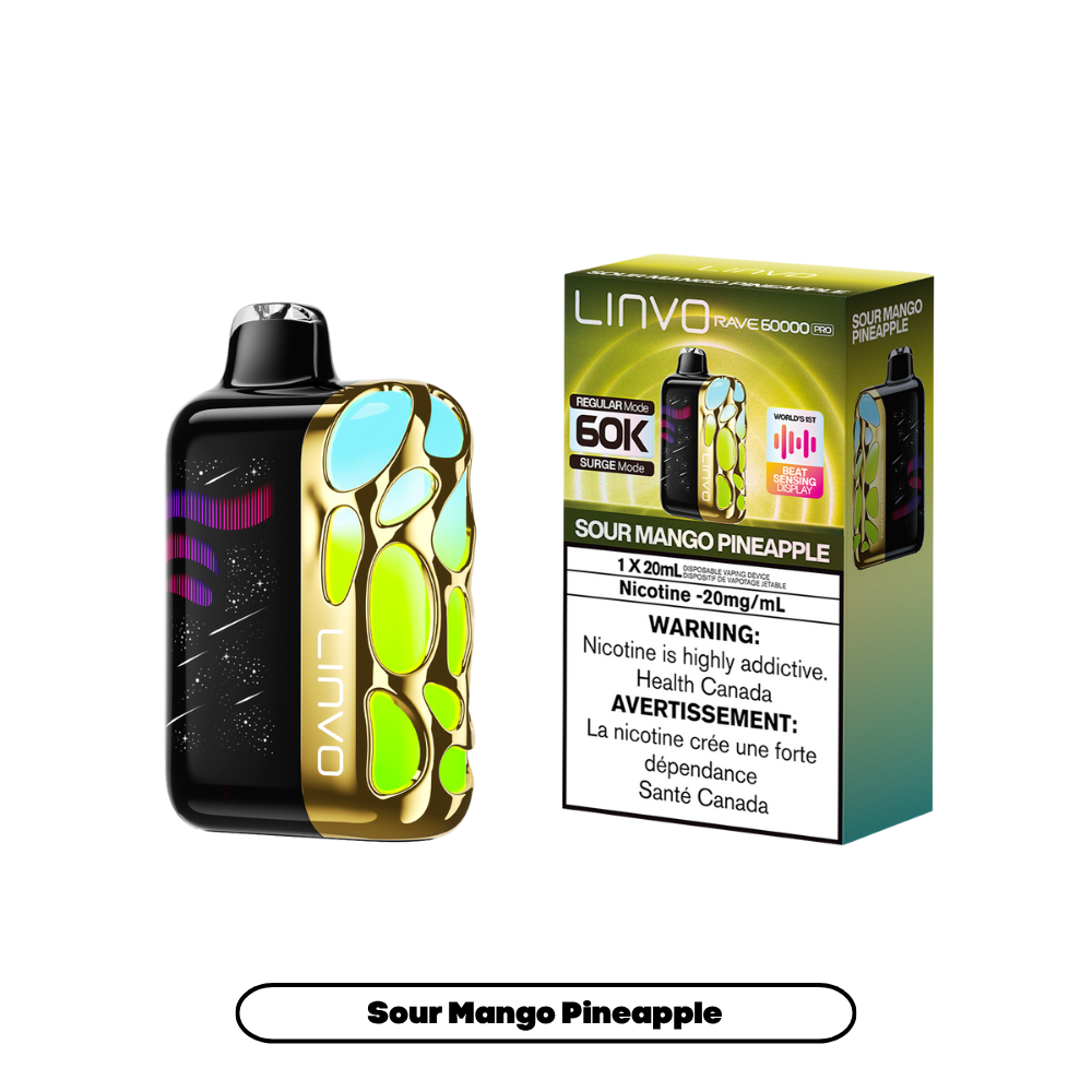 Linvo Rave 60000 Pro - Sour Mango Pineapple (4pc/Carton) [Federal]