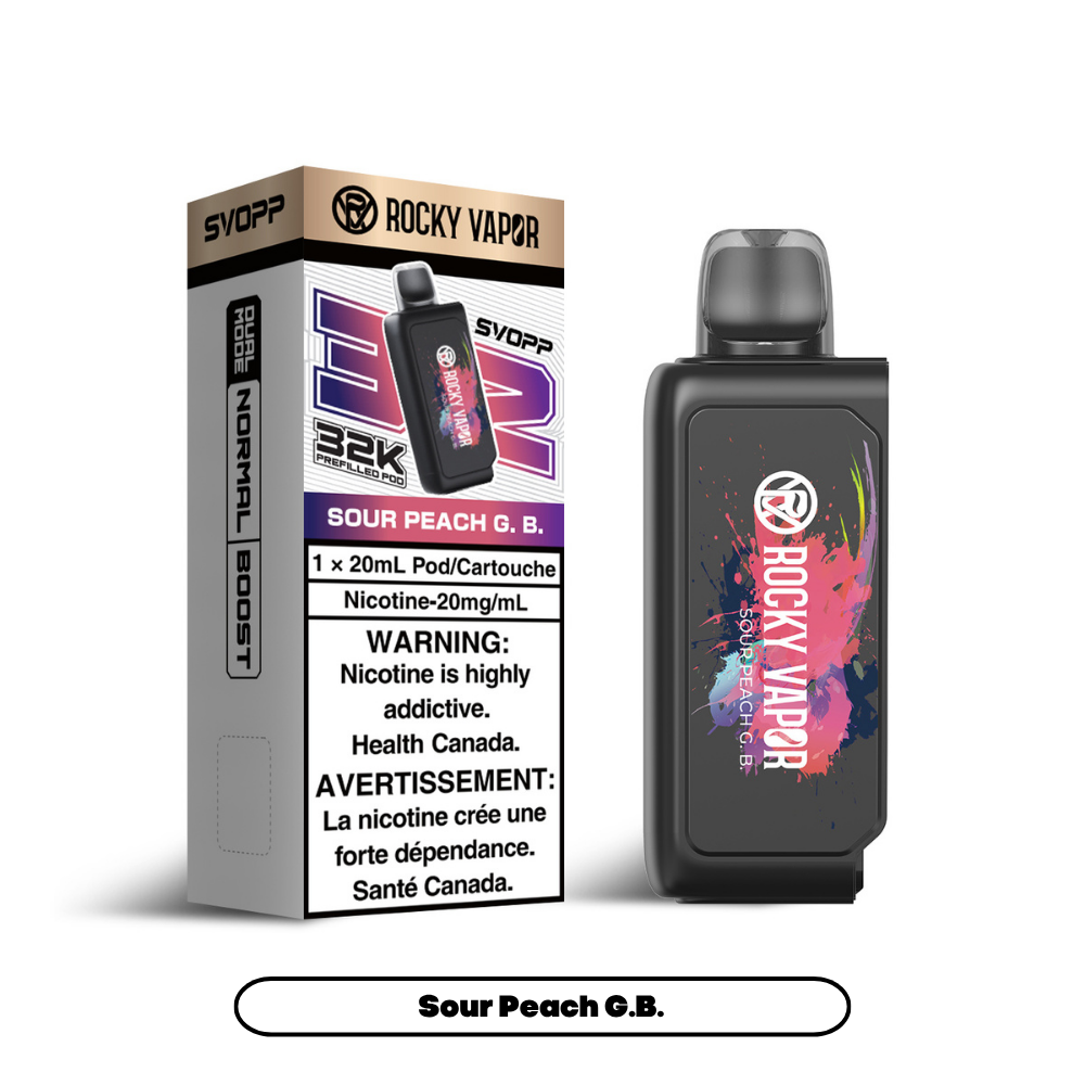 Rocky Vapor Svopp [Prefilled Pods] 32K - Sour Peach G.B. (4pc/Carton) [Federal]
