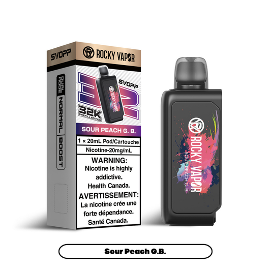 Rocky Vapor Svopp [Prefilled Pods] 32K - Sour Peach G.B. (4pc/Carton) [Federal]