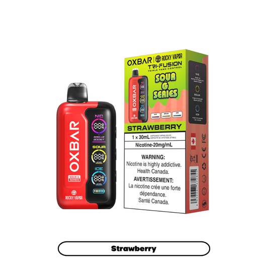 Rocky Vapor Oxbar Tri Fusion - Sour G Series - Strawberry (5pc/Carton) [Federal]