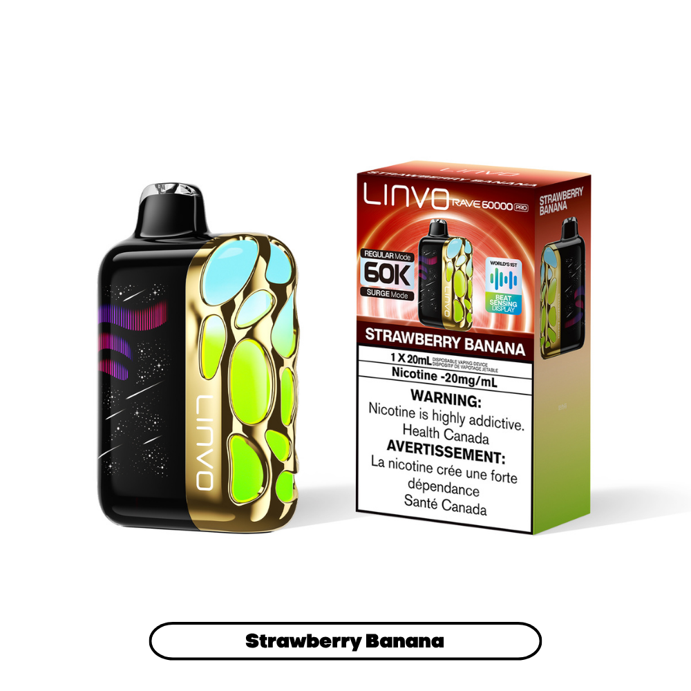 Linvo Rave 60000 Pro - Strawberry Banana (4pc/Carton) [Federal]
