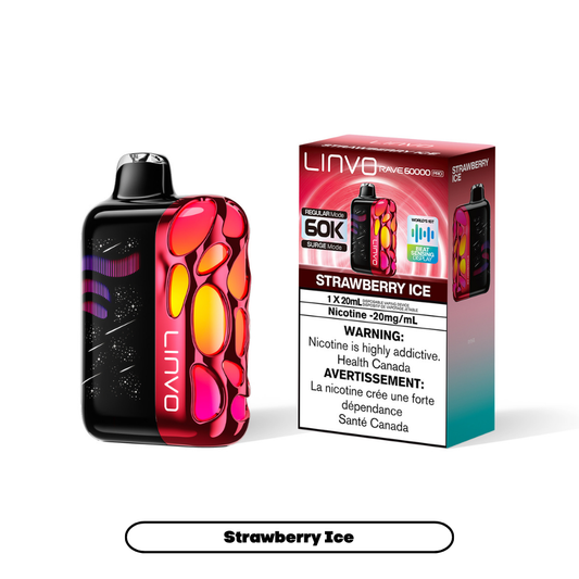Linvo Rave 60000 Pro - Strawberry Ice (4pc/Carton) [Federal]