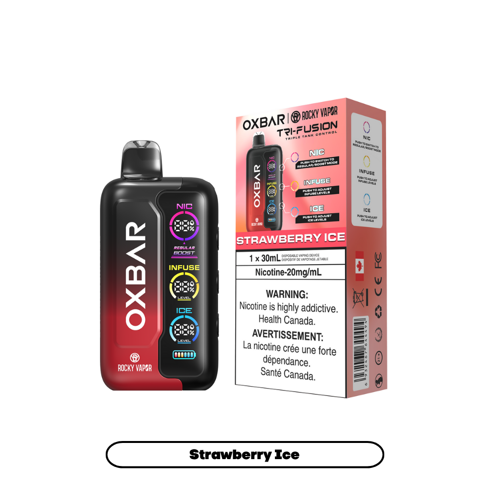Rocky Vapor Oxbar Tri Fusion - Strawberry Ice (5pc/Carton) [Federal]